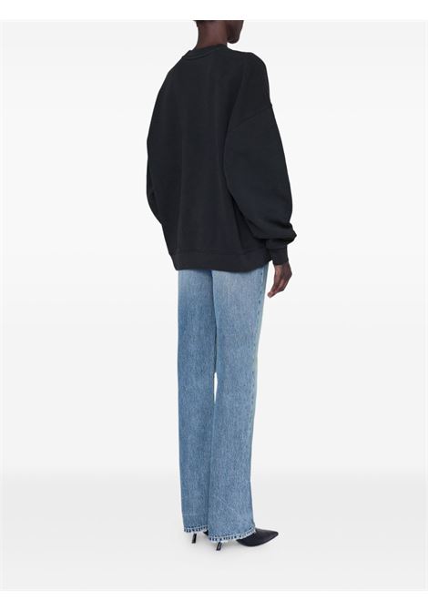 felpa miles chenille signature donna nera ANINE BING | A-08-11374BLK26